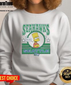Awesome The Simpsons Bart X Seattle Seahawks sweatshirt featuring vibrant graphics and cozy design for fans.