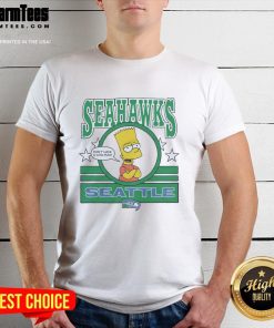 Awesome The Simpsons Bart X Seattle Seahawks T-Shirt featuring Bart Simpson in Seahawks gear, perfect for fans.