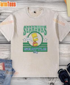 Awesome Bart Simpson Seattle Seahawks washed t-shirt featuring vibrant graphics and a relaxed fit for fans.