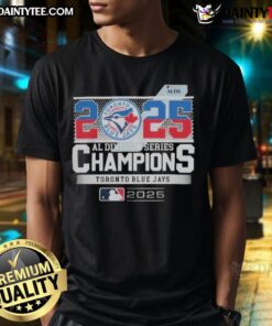 Alt Text: Awesome Toronto Blue Jays 2025 ALDS Champions MLB T-shirt featuring team logo and winning design.
