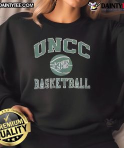 Awesome UNCC Charlotte 49ers basketball sweatshirt in green, featuring the team's logo and stylish design.