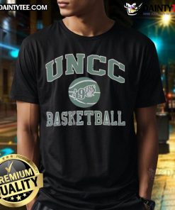 Alt Text: Awesome UNCC Charlotte 49ers basketball T-shirt featuring team colors and logo for fans and players.