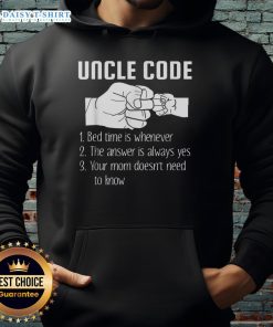 Awesome Uncle Code Rules Bed Time Is Whenever Hoodie featuring a fun design for relaxed and stylish evenings.