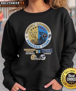 Vanderbilt Commodores and Tennessee Titans sweatshirt showcasing a skyline design, perfect for game day fashion.