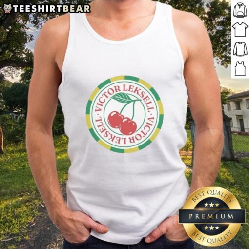 Alt Text: Awesome Victor Leksell Cherry Poker Tank Top featuring vibrant design and comfortable fit for casual wear.