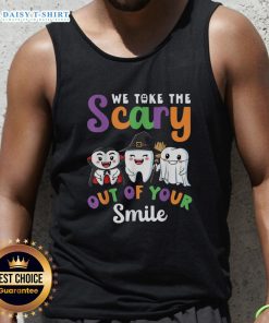 Awesome Halloween tank top featuring a spooky smile design, perfect for a fun and festive look this season.
