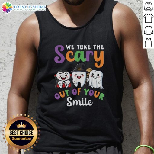 Awesome Halloween tank top featuring a spooky smile design, perfect for a fun and festive look this season.