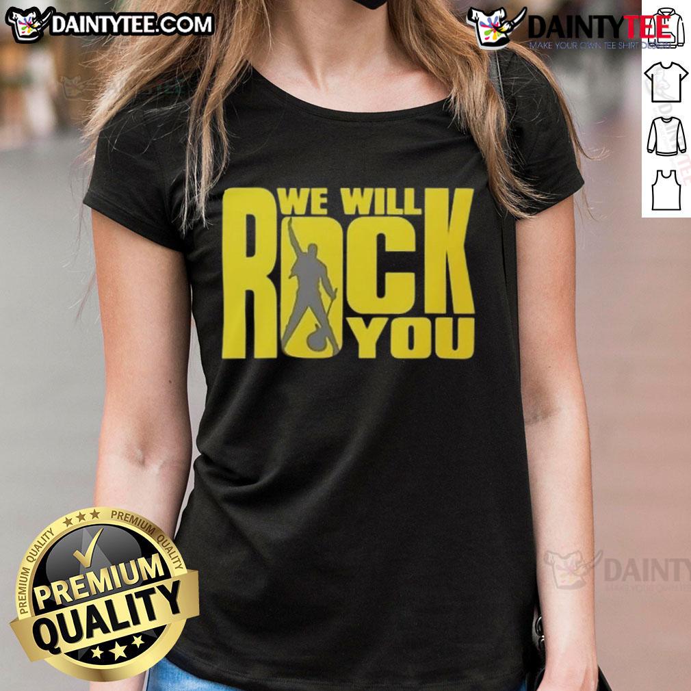 Awesome We Will Rock You Classic Rock Band Ladies Tee