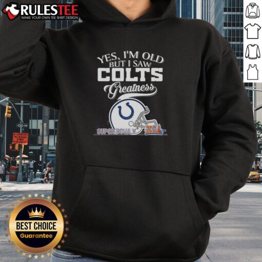 Alt Text: Indianapolis Colts Super Bowl hoodie featuring a skyline design, celebrating Colts greatness and nostalgia.