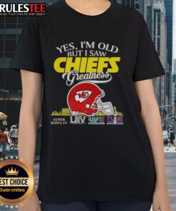 Awesome Kansas City Chiefs Super Bowl helmet skyline graphic on a ladies tee, perfect for showcasing team pride.