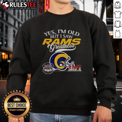 Los Angeles Rams Super Bowl sweatshirt featuring skyline design, celebrating team greatness for fans of all ages.