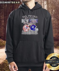 Awesome hoodie featuring New York Yankees and Giants greatness skyline, perfect for fans of classic sports nostalgia.