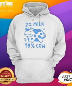 Cute 2 Percent Milk 98 Percent Cow Hoodie featuring a playful cow graphic, perfect for dairy lovers and cozy outfit enthusiasts.