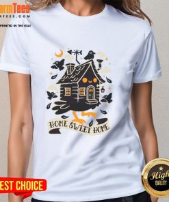 Cute Baba Yaga Sweet Home Ladies Tee featuring a whimsical design perfect for fans of folklore and unique fashion.