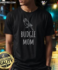 Cute Budgie Mom Parakeet Bird Lover T-Shirt featuring a colorful budgie design, perfect for bird enthusiasts.