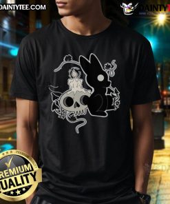 Adorable Cute Bunny Halloween Candle Skull T-Shirt design featuring a playful bunny with a skull and candle motif.