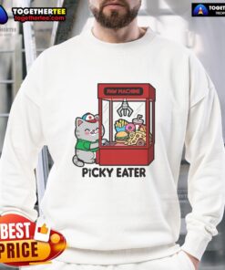 Alt Text: Cute Cat Paw Machine Picky Eater Sweatshirt featuring an adorable cat design, perfect for cat lovers and cozy wear.