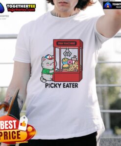 Cute Cat Paw Machine Picky Eater T-Shirt featuring an adorable cat design, perfect for cat lovers and picky eaters.
