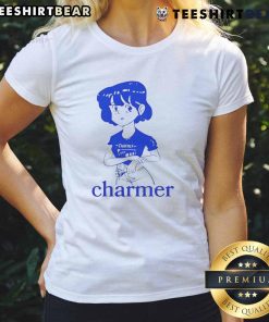 Alt Text: Cute charmer anime girl meme design on a stylish ladies tee, perfect for anime lovers and casual wear enthusiasts.