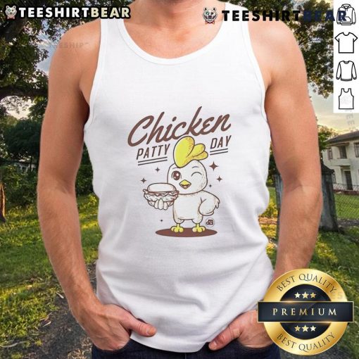 Adorable Cute Chicken Patty Day tank top featuring a fun chicken graphic, perfect for casual summer wear.