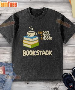 Alt Text: Cute coffee book stack featuring 365 Days of Peace with a washed t-shirt, perfect for book lovers and coffee enthusiasts.