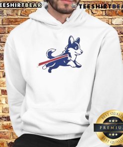 Alt Text: Adorable Corgi-themed Buffalo Bills football parody logo hoodie, perfect for fans and pet lovers alike.