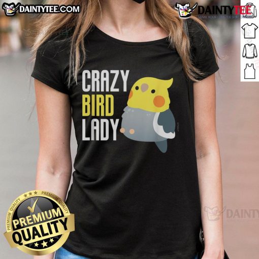 Cute Crazy Bird Lady graphic tee featuring a colorful design, perfect for bird lovers and casual wear.