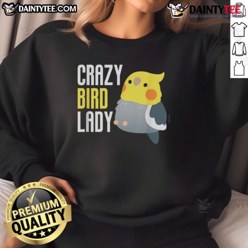 Adorable Cute Crazy Bird Lady Sweatshirt featuring colorful bird designs, perfect for bird lovers and casual wear.