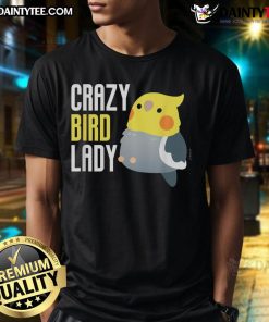 Alt Text: Cute Crazy Bird Lady T-Shirt featuring colorful bird graphics and a playful design for bird lovers.