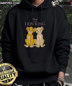 Cute Disney The Lion King Simba and Nala hoodie featuring vibrant colors and adorable character designs.