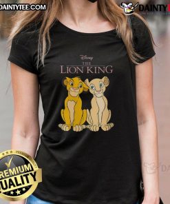 Alt Text: Cute Disney The Lion King Simba and Nala ladies tee featuring vibrant graphics of the beloved characters.
