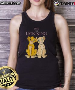 Cute Disney The Lion King Simba and Nala tank top featuring vibrant graphics of beloved characters for fans.