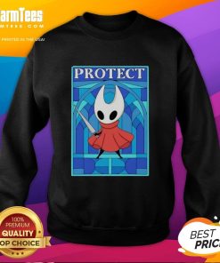 Alt Text: Cute hornet character from Hollow Knight on a stylish sweatshirt, perfect for fans of the game and cozy fashion.