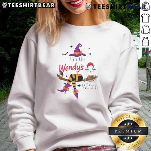 Cute I'm The Wendy's Witch Halloween sweatshirt featuring a fun design, perfect for festive fall gatherings and Halloween.