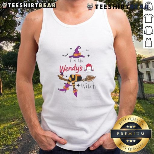 Alt Text: Cute 'I'm The Wendy's Witch' Halloween tank top featuring a playful design perfect for spooky season celebrations.