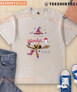 Alt Text: Cute I'm the Wendy's Witch Halloween washed t-shirt featuring a playful design perfect for festive celebrations.