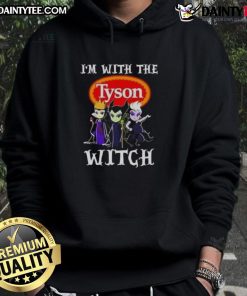 Cute Halloween hoodie featuring Tyson Foods witch villains design, perfect for festive fall festivities.