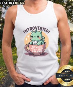 Alt Text: Cute introverted tank top featuring a whimsical dragon design, perfect for dragon lovers who enjoy casual conversations.