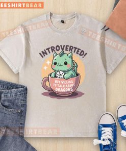 Alt Text: Cute introverted person in a washed t-shirt, eager to talk about dragons, showcasing a fun and quirky style.