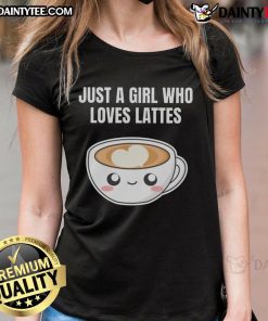 Cute girl in a Kawaii tee enjoying lattes at a caf, perfect for coffee lovers and espresso enthusiasts.