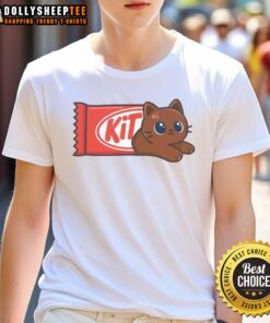 Adorable 'Cute Kitkat Kit Cat' T-shirt featuring a playful kitten design, perfect for cat lovers and casual wear.