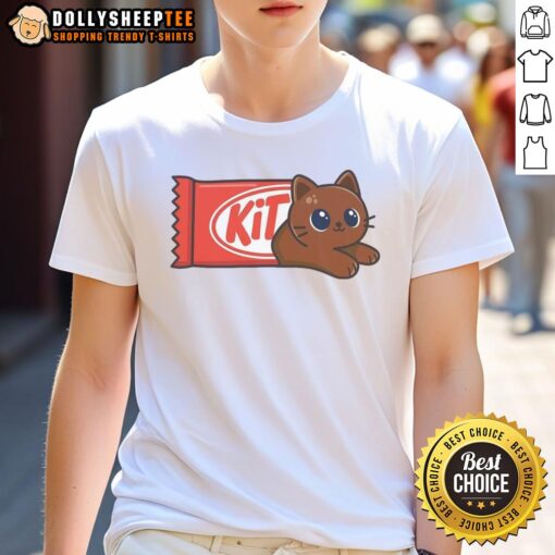 Adorable 'Cute Kitkat Kit Cat' T-shirt featuring a playful kitten design, perfect for cat lovers and casual wear.