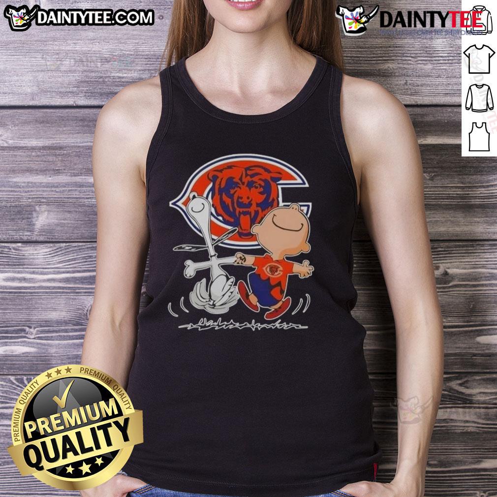 Cute Peanuts Snoopy X Charlie Brown Chicago Bears Football Tank Top Cute Peanuts Snoopy x Charlie Brown Chicago Bears football tank top featuring vibrant graphics and a playful design.