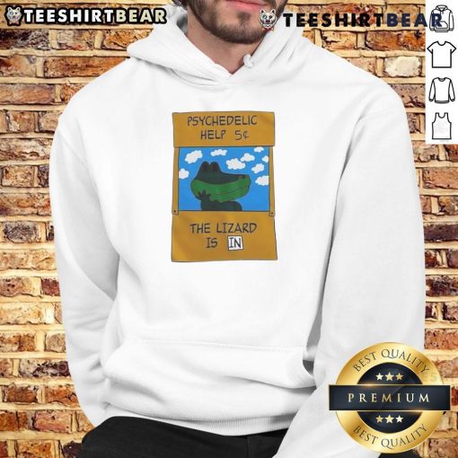 Cute psychedelic lizard in a hoodie, showcasing vibrant colors and whimsical design for a fun and unique vibe.