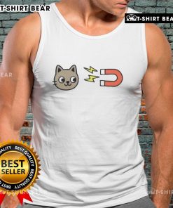 Adorable Cute Pussy Magnet Cat Tank Top featuring a playful cat design, perfect for cat lovers and casual wear.