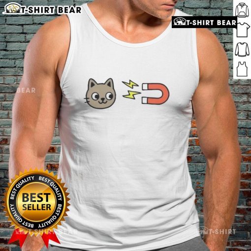 Adorable Cute Pussy Magnet Cat Tank Top featuring a playful cat design, perfect for cat lovers and casual wear.