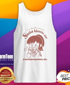 Cute Sasha Blouse inspired by Attack on Titan, featuring a playful potato design on a stylish tank top.