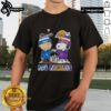 Alt Text: Cute Snoopy and Charlie Brown Los Angeles sports Dodgers X Lakers skyline t-shirt design featuring iconic characters.