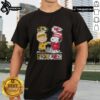 Alt Text: Cute Snoopy and Charlie Brown Missouri Tigers x Kansas City Chiefs skyline t-shirt design featuring iconic characters.