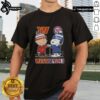 Alt Text: Cute Snoopy and Charlie Brown on a Washington Sports Commanders X Nationals skyline t-shirt design.